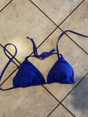 Kids Blue Triangle Bikini Top - Youth Swimwear
